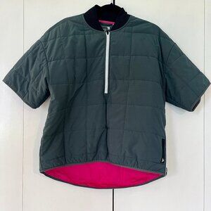 Green Adidas Puffer Quarter Zip Short Sleeve Pullover